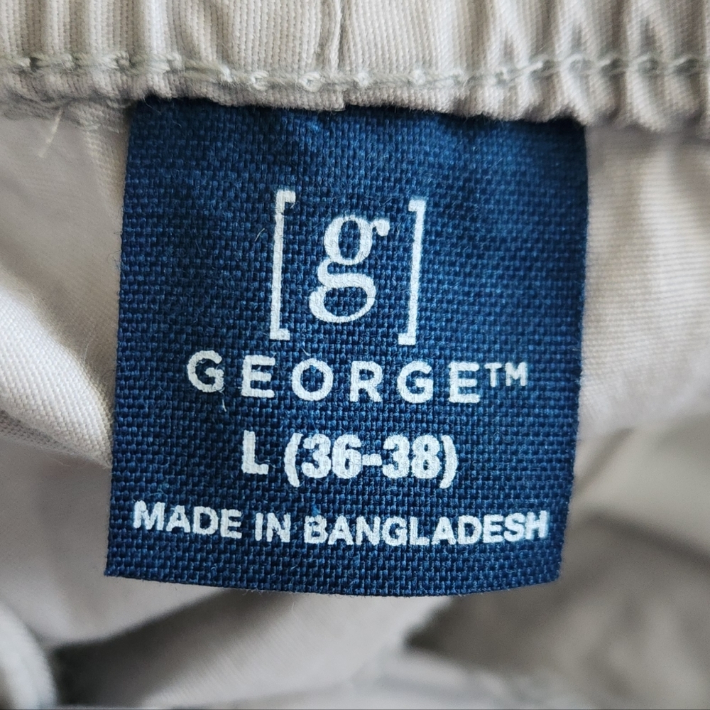🩳 George Men’s Gray Pull-On Cargo Shorts – Size Large (36–38), NWT, 8” Inseam - Picture 13 of 15